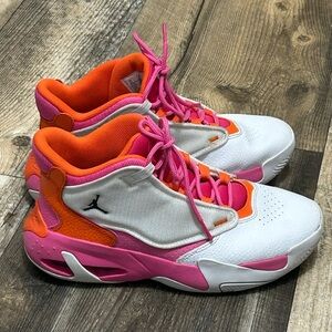 Jordan Air Jordan Girls High Top
Basketball Sneakers White Pink
Orange US 6Y